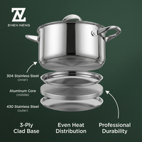 Set Panci Mewah 304 Stainless Steel 4 Buah dengan Finishing Poles Cermin, Termasuk Panci Besar, Wajan, dan Panci Susu, dengan Gagang Anti Panas untuk Koki