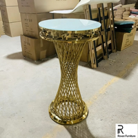 Ensemble de table de bar de table de gâteau de mariage de tailles multiples de haute qualité en acier inoxydable doré pour le mariage meubles commerciaux modernes d'occasion