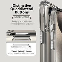 Pour Phone 16 Pro Max Étui transparent 2-en-1 TPU+PC Anti-chute Haute qualité Support invisible Étui en TPU Bayer avec aimant