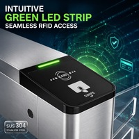 Barrera Abatible de Alta Velocidad con Servomotor, Velocidad de Apertura de 0.2s, Torniquete Óptico, Sistema de Control de Acceso Peatonal y Seguridad