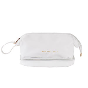 Bolsa de Cosméticos Multicapa Niceland, Gran Capacidad, Cierre de Cremallera, Color Sólido, Organizador de Maquillaje de Cuero PU, Portátil - Product Image 2