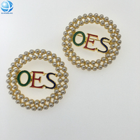 Broche Personalizado con Borla de Perlas de la Hermandad Griega OES, Pin de Solapa de la Orden de la Estrella del Este, Recuerdo Masónico