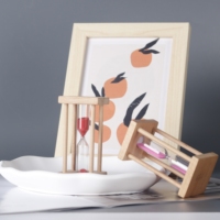Mini horloge de sable avec cadre en bois portable personnalisé de 1/3/5 minutes minuterie Art déco fait à la main mariage bureau cadeau d'affaires pour thé sablier
