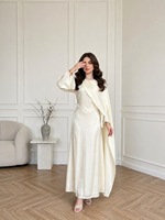 Robe de soirée Abaya modeste R-757 pour femmes musulmanes, longueur cheville, manches longues, respirante, toutes saisons, luxe