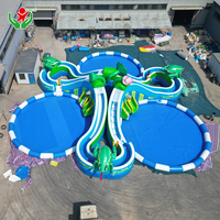 Tobogán Acuático Inflable Grande con Forma de Rana, Doble Carril, para Niños y Adultos, Parque Acuático Inflable al Aire Libre con Pared de Escalada