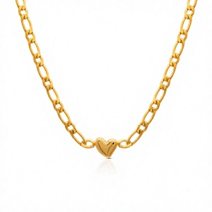 Collier pendentif CROWN en acier inoxydable plaqué or 18 carats, diamant taillé en cœur, bijoux romantiques pour femmes, cadeau - Product Image 4