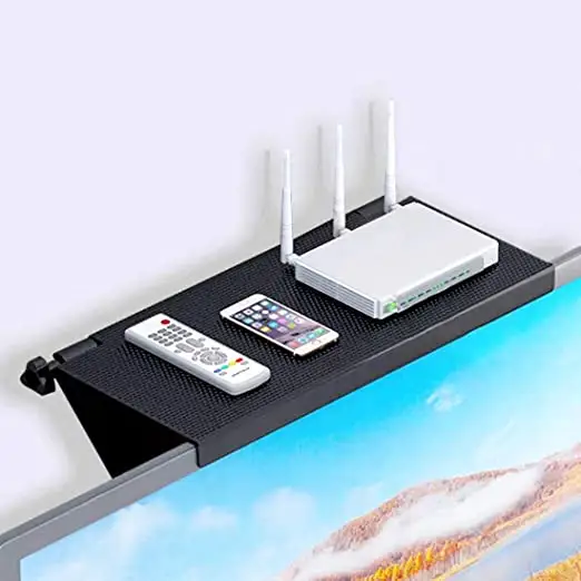 Estante superior de pantalla para portátil/TV, plataforma Caddy de pantalla estante de pantalla sólida para sujetar cajas de Cable, dispositivos de Streaming