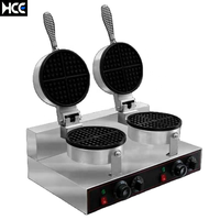 Gaufrier professionnel double tête, antiadhésif, pour cuisine industrielle, Laokexing KCE-WK008, garantie deux ans, contrôle de la température
