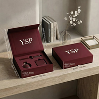 Boîte magnétique bordeaux personnalisable avec logo, conteneur rigide premium avec insert en mousse EVA pour parfums de niche et colognes en gros