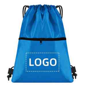 Sac à dos à cordon imperméable en polyester 210D Sac à dos à cordon en nylon léger Sac à dos de sport de basket-ball avec corde - Product Image 3