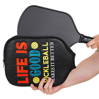 Accessoires de couverture de pagaie de pickleball logo personnalisé housse de raquette en cuir PU néoprène sangle de sac housse de pickleball durable pour mieux