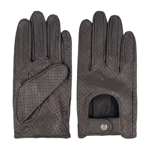 Perforated Leather Driving Gloves <b>Half</b> Finger Motorcycling Gloves Breathable Non <b>Slip</b> Adjustable Wrist Strap Outdoor Riding 2026 - Product Image 4
