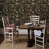 Wallpaper Vinyl Tempel Sendiri Motif Bunga Burung Vintage, Dapat Dilepas, untuk Kamar Tidur, Lemari, Wallpaper Dinding Retro Boho Motif Daun Bunga