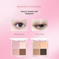 Palette de fards à paupières mats certifiée Halal BPOM, 4 couleurs, fini mat et pailleté, pour débutantes, maquillage quotidien des yeux, marque privée, vente en gros