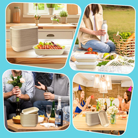 Sélection à chaud mondiale Boîte à lunch européenne personnalisée pour poitrine de poulet et salade Boîte à bagasse de canne à sucre jetable multi-taille