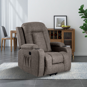 <span class=keywords><strong>Fauteuil</strong></span> inclinable <span class=keywords><strong>électrique</strong></span> VANBOW en tissu marron avec repose-pieds extensible pour personnes âgées - Product Image 5