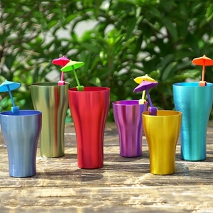 Vente en gros/Logo personnalisé 10oz/12oz/16oz Tasse à boisson froide en aluminium de qualité alimentaire Tasse à bière en aluminium Tasse de camping en aluminium Tasse en métal - Product Image 4