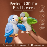 Groothandel Papegaai Handpop Pluche Vogelpop Interactief Speelgoed Schattige Valkparkiet 20cm Aangepast Logo EN71 CE CPC OEM ODM