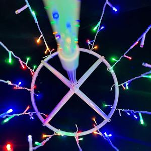 LED beş köşeli yıldız RGB noel koni ağacı dize ışık şelale dönen şube etkisi katlanabilir konik kule açık 220V - Product Image 6