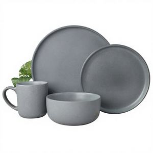 Juego de Vajilla de Cerámica de 4 Piezas, Moderno y de Lujo, Apto para Microondas y Lavavajillas, Ecológico, con Acabado de Color, Platos de Cerámica Fina - Product Image 1