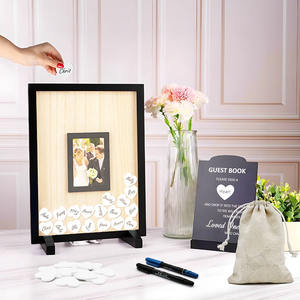Livre d'or alternatif pour mariage avec cœurs en bois, panneaux de livre d'or pour mariage, <span class=keywords><strong>anniversaire</strong></span>, fête de naissance, baby shower - Product Image 6