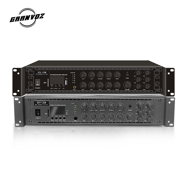 Professional Metal PA System Audio 700W 2U ECHO Active Power Amplifier 6 Zones Stereo FM Radio Bluetooth/USB 5-Band Equalizer