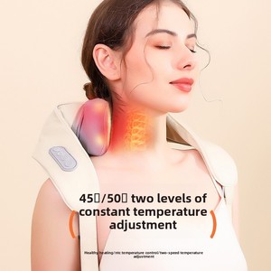 Masseur électrique pour le cou avec compresse chaude et infrarouge, 4 têtes de <span class=keywords><strong>massage</strong></span>, rechargeable – Cadeau pour les parents, design à pince de pétrissage - Product Image 2