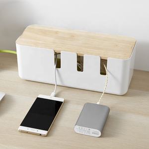 Boîte de gestion des câbles par Baskiss, couvercle en <span class=keywords><strong>bois</strong></span>, organisateur de cordon pour ordinateur de bureau <span class=keywords><strong>TV</strong></span> système de concentrateur USB pour couvrir et cacher - Product Image 6