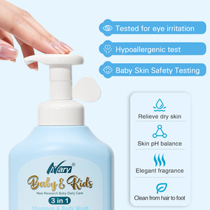 Gel <span class=keywords><strong>Douche</strong></span>, Shampoing et Après-Shampoing 3-en-1 Bio Nary pour Bébé – Sans Larmes, Nettoyage Doux Cheveux et Peau, Extraits Naturels, Approuvé par les Mamans - Product Image 4