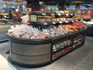 Estantes de Exhibición de Frutas y Verduras para Supermercado, Estante de Exhibición de Frutas y Verduras de Madera, Estante de Madera Pesado - Product Image 4