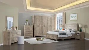Super king size letto in legno 5 pezzi King camera da letto Set a Gardner-bianco camera da letto