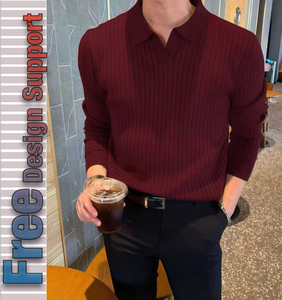 Polo <span class=keywords><strong>de</strong></span> Cuello <span class=keywords><strong>en</strong></span> V para Hombre, Camiseta <span class=keywords><strong>de</strong></span> Golf <span class=keywords><strong>de</strong></span> Poliéster Ajustada <span class=keywords><strong>de</strong></span> <span class=keywords><strong>Manga</strong></span> Corta o Larga, Camiseta Suave <span class=keywords><strong>de</strong></span> Punto Acanalado - Product Image 3