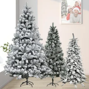 Duoyou Handmade Luxury Premium Indoor Artificial Xmas Snowing Flocked Decor Christmas Trees Wholesale