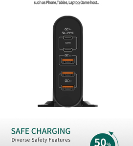 Cargador inteligente PD 100W Carga rápida GaN Tipo C QC 4,0 3,0 Hub de carga rápida para Pad Teléfono móvil Xiaomi <span class=keywords><strong>iPhone</strong></span> Pro.11 8 7 - Product Image 3