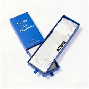 en soie de mûrier brodée avec logo personnalisé <span class=keywords><strong>anti</strong></span>-acariens non toxique 100% <span class=keywords><strong>taie</strong></span> d'<span class=keywords><strong>oreiller</strong></span> en soie satinée de polyester - Product Image 1