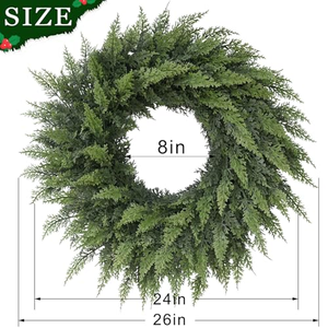 Wholesale 30/40/50/60cm Artificial Rattan Green Pine <b>Christmas</b> Wreath for <b>Christmas</b> Outdoor Home Wall Pendant Decoration - Product Image 5