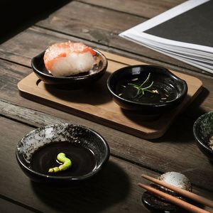 Japanese Style Sushi Soy <b>Plate</b> Dish Round Mini Small Bowl <b>Ceramic</b> Dipping Sauce Serving Dishes for Restaurant - Product Image 4