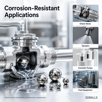 Bille de roulement en acier inoxydable martensitique AISI440C de précision G16 de 10 mm, résistante à la corrosion, pour roulements industriels