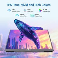 Monitor Portátil para Juegos de 16 Pulgadas con Altavoces Estéreo Integrados, Conector de Audio Independiente, Sonido Envolvente