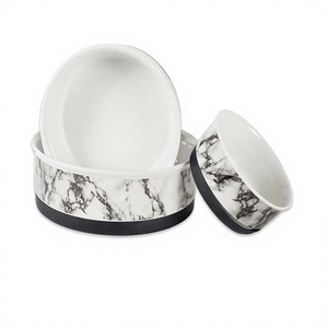 Bol de nourriture pour chien en marbre ensemble de trois tailles différentes bol d'eau et de nourriture pour chien pour accessoires de décoration de jardin - Product Image 1