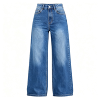 Jean Boyfriend Femme Taille Haute Ample Jambe Large Denim Vintage Streetwear Décontracté