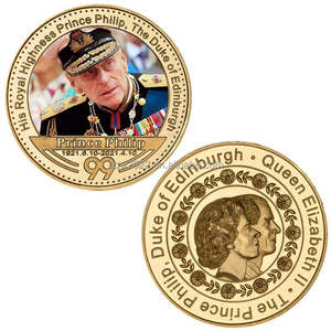 Cadeaux commémoratifs, souvenirs de la reine Élisabeth II, pièces de collection en métal doré - Product Image 6