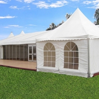 Tente Pagode Blanche d'Extérieur en Aluminium et Acrylique avec Écran pour Événements, Mariages, Expositions, Utilisation sur Terrasse/Balcon