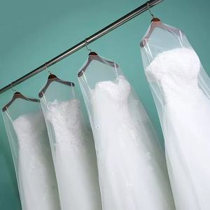 Copri antipolvere per abito in <span class=keywords><strong>Tulle</strong></span> morbido trasparente di alta qualità 160cm-180cm di lunghezza pieghevole per abiti da sposa - Product Image 4