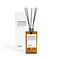 Diffuseur de parfum d'ambiance carré en verre ambré de haute qualité 140 ml avec bouchon en liège