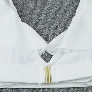 Ladymate ODM/OEM Maillots <span class=keywords><strong>de</strong></span> <span class=keywords><strong>bain</strong></span> pour femmes, ensembles <span class=keywords><strong>de</strong></span> bikini sexy à taille haute avec bordure à volants, <span class=keywords><strong>blanc</strong></span> uni, coupe haute, <span class=keywords><strong>push</strong></span>-<span class=keywords><strong>up</strong></span>, volants - Product Image 5