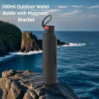 Botella de Agua Aislada de Doble Pared de 500 ml para Deportes y Viajes al Aire Libre, Termo Autolimpiable, Vaso de Plástico de Doble Capa