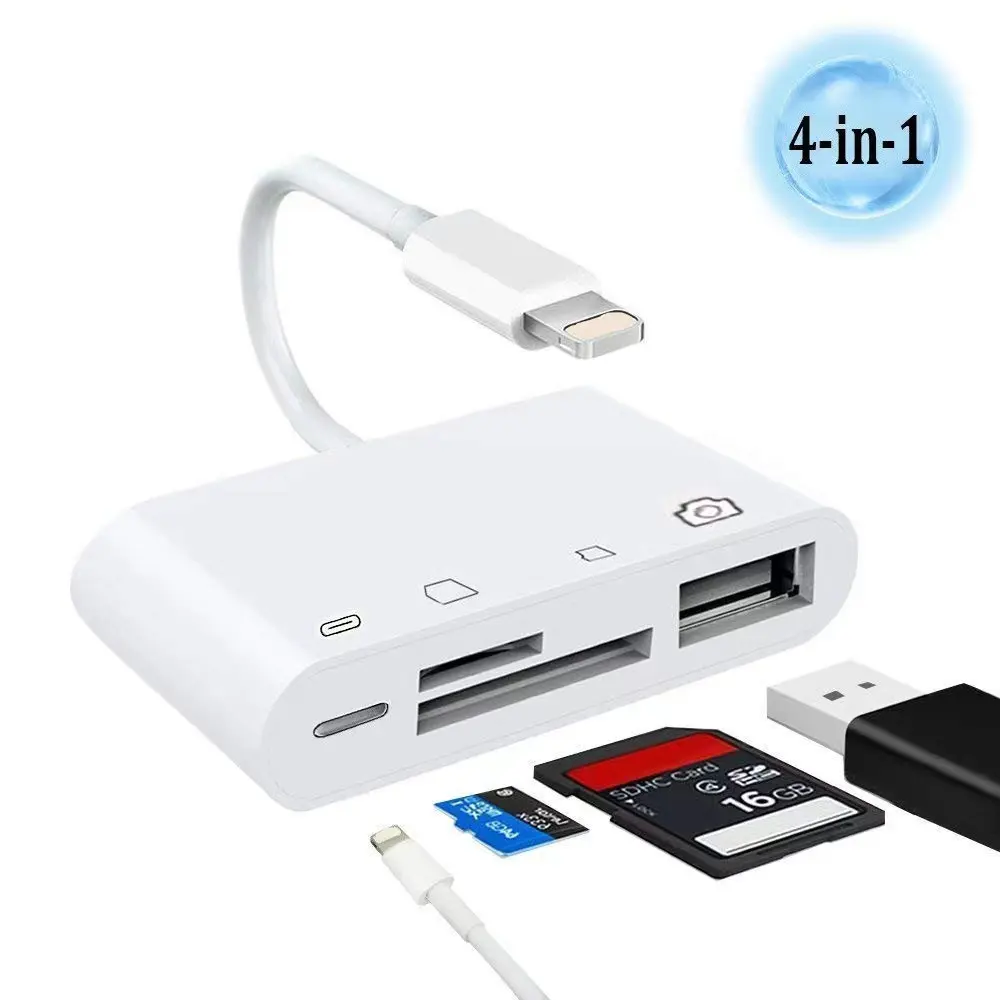 3 đầu USB adapter 5 trong 1 loại Android IOS Flash Drive SD/TF Card Reader Adapter Đối với iPhone iPad macbook máy tính xách tay Xiaomi Samsung