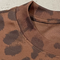 T-shirt ample de haute qualité, coupe courte, 100% coton, style streetwear, t-shirt vierge personnalisé à imprimé léopard pour hommes