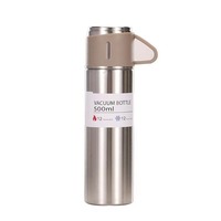 Bouteille d'eau isotherme en acier inoxydable 304 de 500 ml avec logo personnalisé, pour le sport, le fitness, le camping, avec 3 couvercles, idéale pour la fête des pères et Thanksgiving